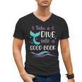 Cute Mermaid Librarian Teacher Dive Into A Good Book Reading Men's V-Neck T-Shirt, trending gift Cute Mermaid Librarian Teacher Dive Into A Good Book Reading Men's V-Neck T-Shirt, trending gift