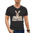 Cute Reading Bunny Glasses Books Bookworm Reader Teacher Men's V-Neck T-Shirt, trending gift