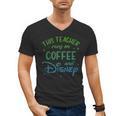 Disney This Teacher Runs On Coffee And Disney Gradient Logo Men's V-Neck T-Shirt, trending gift Disney This Teacher Runs On Coffee And Disney Gradient Logo Men's V-Neck T-Shirt, trending gift