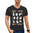 What Are We Doing Today Ghost PE Teacher Team Halloween Men's V-Neck T-Shirt, Pe Teacher Gifts, trending gift