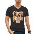 First Grade Fall Floral Coquette Bow Teachers Students Men's V-Neck T-Shirt, First Grade Teacher Gifts, trending gift First Grade Fall Floral Coquette Bow Teachers Students Men's V-Neck T-Shirt, First Grade Teacher Gifts, trending gift