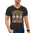 Groovy Thanksgiving With My Gnomie Women Teacher Fall Gnome Men's V-Neck T-Shirt, Groovy Teacher Gifts, trending gift