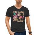 Half Teacher Half Iced Coffee Back To School Men's V-Neck T-Shirt, trending gift