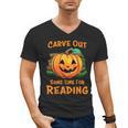 Halloween Teacher Librarian Pumpkin Reading Books Men Women Kids Men's V-Neck T-Shirt, trending gift