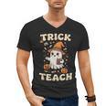 Halloween Teacher Shirts Women School Trick Or Teach Groovy Men's V-Neck T-Shirt, Groovy Teacher Gifts, trending gift