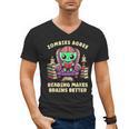 Halloween Teacher Zombie Reading Is Good For Brains Men's V-Neck T-Shirt, trending gift Halloween Teacher Zombie Reading Is Good For Brains Men's V-Neck T-Shirt, trending gift