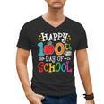 Happy 100th Day Of School Teachers 100 Days Of School Kids Men's V-Neck T-Shirt, trending gift