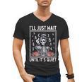 I'Ll Just Wait Until It's Quiet Skeleton Coffee Teacher Men's V-Neck T-Shirt, trending gift I'Ll Just Wait Until It's Quiet Skeleton Coffee Teacher Men's V-Neck T-Shirt, trending gift