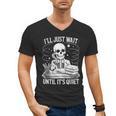 I'Ll Wait Until It's Quiet Tshirt Skeleton Teacher Halloween Men's V-Neck T-Shirt, trending gift