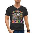 Inclusion Isnt Scary Halloween Skeleton Ghost Sped Teacher Men's V-Neck T-Shirt, trending gift