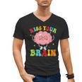Kiss Your Brain Calm Mindset Teacher Kids Boys Girls Women Men's V-Neck T-Shirt, trending gift Kiss Your Brain Calm Mindset Teacher Kids Boys Girls Women Men's V-Neck T-Shirt, trending gift