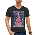 La Maestra Halloween Mexican Bingo Card Teacher Lottery Card Men's V-Neck T-Shirt, trending gift La Maestra Halloween Mexican Bingo Card Teacher Lottery Card Men's V-Neck T-Shirt, trending gift