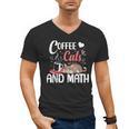 I Love Math Cats And Coffee Heart Mathematics Teacher Men's V-Neck T-Shirt, trending gift
