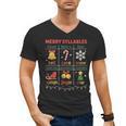 Merry Syllables Teacher Christmas Educational Kids Men's V-Neck T-Shirt, trending gift