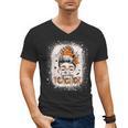Messy Bun Spooky Teacher Bleached Halloween Teachers Men's V-Neck T-Shirt, trending gift Messy Bun Spooky Teacher Bleached Halloween Teachers Men's V-Neck T-Shirt, trending gift