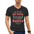 Be Nice To Me I Know Santa Teacher Christmas Men Women Men's V-Neck T-Shirt, trending gift