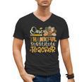 One Thankful Substitute Teacher Turkey Leopard Thanksgiving For Men Women Men's V-Neck T-Shirt, trending gift