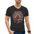 Rainbow I Believe In You Teacher Testing Day Men's V-Neck T-Shirt, trending gift Rainbow I Believe In You Teacher Testing Day Men's V-Neck T-Shirt, trending gift