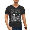 Read In Peace Skeleton Reading Teacher Spooky Halloween Men's V-Neck T-Shirt, trending gift