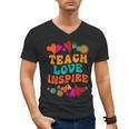 Retro Teach Love Inspire Back To School Teachers Men's V-Neck T-Shirt, trending gift
