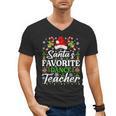 Santa's Favorite Dance Teacher Shirt Christmas Pajama Men's V-Neck T-Shirt, trending gift