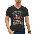 Santa's Favorite Music Teacher Christmas Santa Hat Matching Men's V-Neck T-Shirt, trending gift Santa's Favorite Music Teacher Christmas Santa Hat Matching Men's V-Neck T-Shirt, trending gift