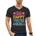 So Happy You’Re Here Groovy Retro Positivity Women Teacher Men's V-Neck T-Shirt, Groovy Teacher Gifts, trending gift So Happy You’Re Here Groovy Retro Positivity Women Teacher Men's V-Neck T-Shirt, Groovy Teacher Gifts, trending gift