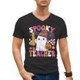 Spooky Teacher Ghost Pencil Teach Halloween Teacher Men's V-Neck T-Shirt, trending gift