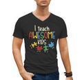 I Teach Awesome Kids Shirt Autism Special Education Teacher Men's V-Neck T-Shirt, trending gift