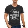 This Teacher Runs On Coffee And Jesus T Shirt Christian Tees Men's V-Neck T-Shirt, trending gift