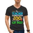 My Teacher Survived 100 Days Of Me Dab 100 Days Of School For Men Women Kids Men's V-Neck T-Shirt, trending gift My Teacher Survived 100 Days Of Me Dab 100 Days Of School For Men Women Kids Men's V-Neck T-Shirt, trending gift
