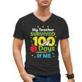 My Teacher Survived 100 Days Of Me Men's V-Neck T-Shirt, trending gift My Teacher Survived 100 Days Of Me Men's V-Neck T-Shirt, trending gift