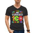 My Teacher Survived 100 Days Of Me 100 Days Of School Men's V-Neck T-Shirt, trending gift My Teacher Survived 100 Days Of Me 100 Days Of School Men's V-Neck T-Shirt, trending gift