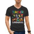 Teacher Of Tiny Superheroes Teach 100th Day Of School Men Women Girls Kids Men's V-Neck T-Shirt, trending gift
