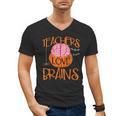 Teachers Love Brains Halloween T-Shirt For Men Women Men's V-Neck T-Shirt, trending gift