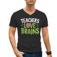 Teachers Love Brains Halloween Teacher Zombie Men's V-Neck T-Shirt, trending gift Teachers Love Brains Halloween Teacher Zombie Men's V-Neck T-Shirt, trending gift