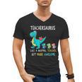 Teachersaurus Like A Normal Teacher But More Awesome Men's V-Neck T-Shirt, trending gift