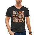 In My Thankful Teacher Era Cute Groovy Thanksgiving Teacher Men's V-Neck T-Shirt, Groovy Teacher Gifts, trending gift