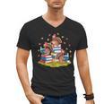 Turkey Reading Books Fall Season Thanksgiving Teacher Book Men's V-Neck T-Shirt, trending gift