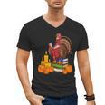 Turkey Reading Books Fall Thanksgiving Teacher Book Men's V-Neck T-Shirt, trending gift Turkey Reading Books Fall Thanksgiving Teacher Book Men's V-Neck T-Shirt, trending gift