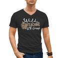 Wild About Teaching School Crew 4th Grade Teacher Squad Men's V-Neck T-Shirt, 4th Grade Teacher Gifts, trending gift