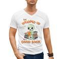 Cute Halloween Teacher Librarian Mummy Reading Books Men's V-Neck T-Shirt, trending gift