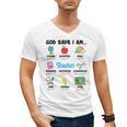 God Says Im Teacher Christian Back To School Religious Men's V-Neck T-Shirt, trending gift