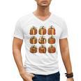 Halloween Teacher Fall Book Pumpkin Retro Reading Men's V-Neck T-Shirt, trending gift