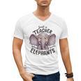 Just a Teacher Who Loves Elephants Elephant Lover Educator Men's V-Neck T-Shirt, trending gift