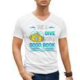Librarian Teacher Dive Into A Good Book Reading Premium Tri-Blend Men's V-Neck T-Shirt, trending gift
