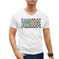 Retro Checkered Music Therapist Squad Music Therapy Teacher For Men Women Men's V-Neck T-Shirt, trending gift