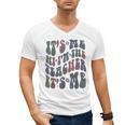 Retro IT'S ME Hi I'm The TEACHER Groovy Testing Squad Pink Men's V-Neck T-Shirt, Groovy Teacher Gifts, trending gift