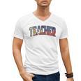 Teacher Filipino Vintage Heritage DNA Flag Men's V-Neck T-Shirt, trending gift