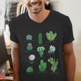 10 Types Of Cactus Succulent Teacher Chart Cactus Lover Tee Men's V-Neck T-Shirt, funny gift